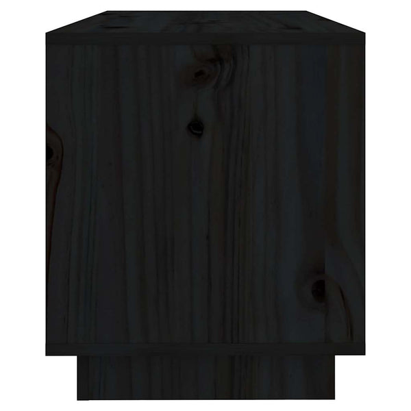 vidaXL Meuble TV Noir 74x34x40 cm Bois de pin massif