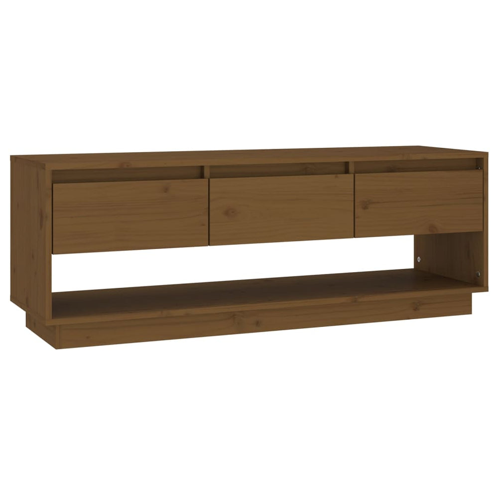 vidaXL TV Cabinet Honey Brown 110.5x34x40 cm Solid Pine Wood