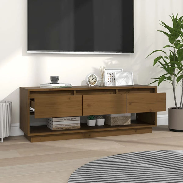 TV-Schrank Honigbraun Kiefer Massivholz