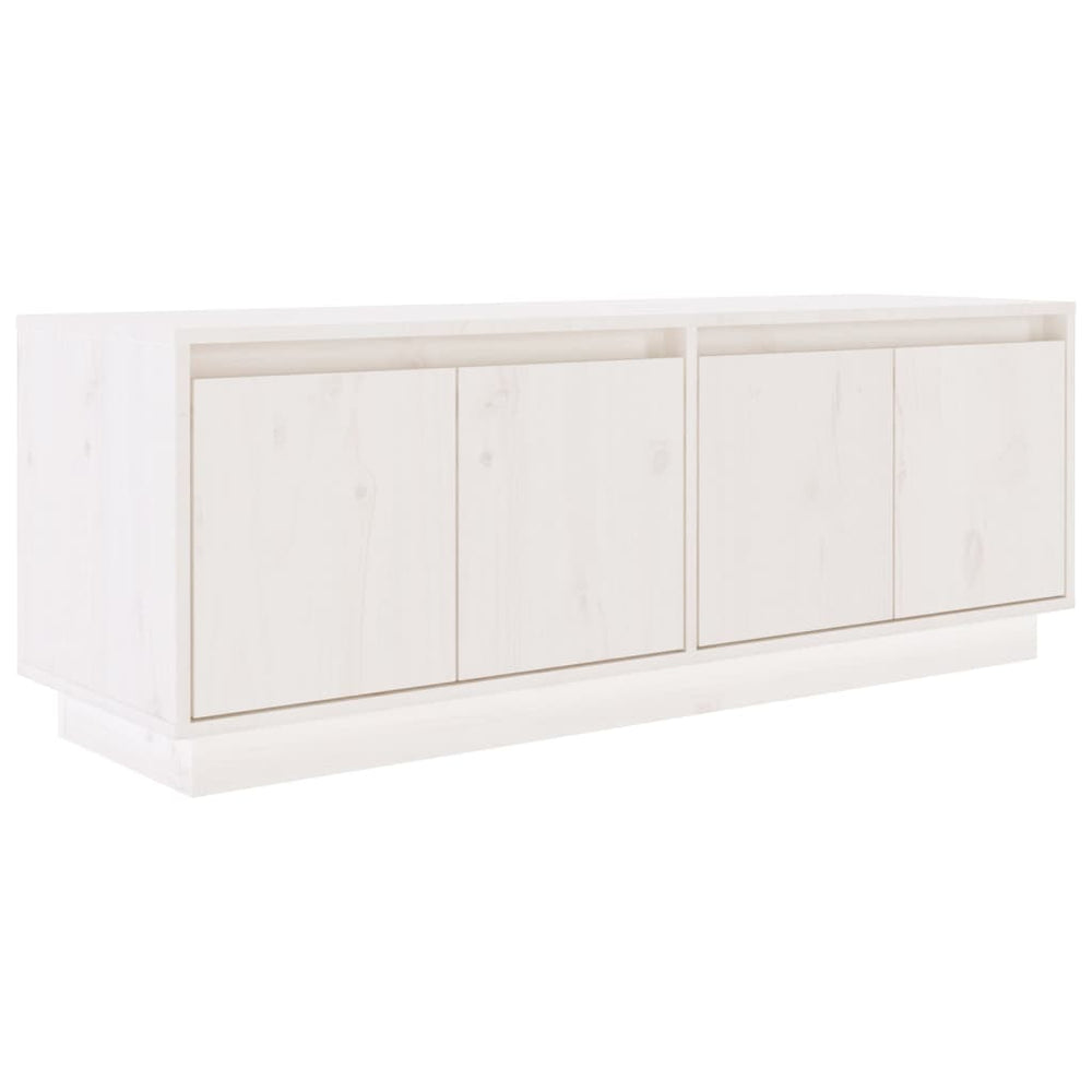 Weißer TV-Schrank Kiefer Massivholz 110cm