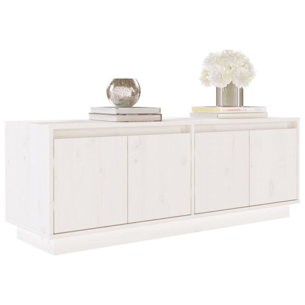 Weißer TV-Schrank Kiefer Massivholz 110cm