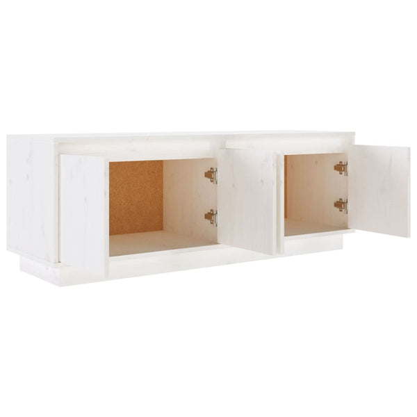 Weißer TV-Schrank Kiefer Massivholz 110cm