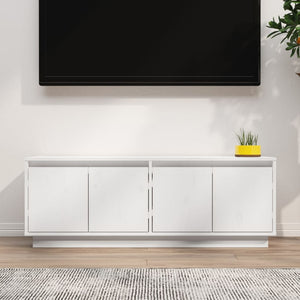 Weißer TV-Schrank Kiefer Massivholz 110cm