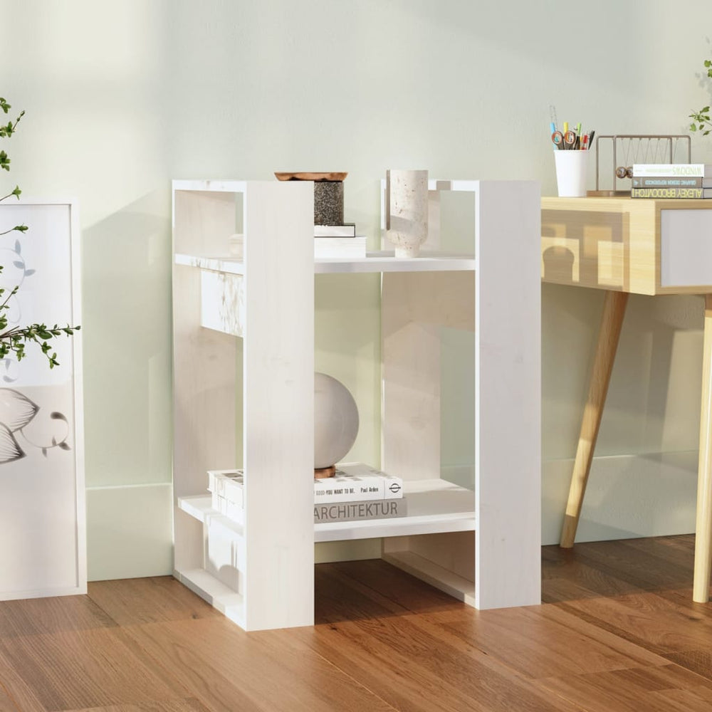 vidaXL Bibliothèque/Séparateur de pièce Blanc 41x35x57 cm Bois de pin massif