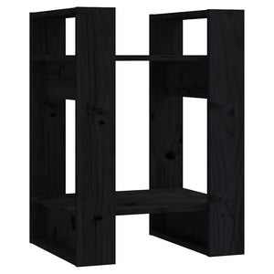 vidaXL Bibliothèque/Séparateur de pièce noir 41x35x57 cm Bois de pin massif