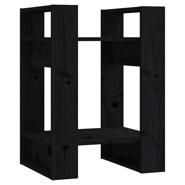 vidaXL Bibliothèque/Séparateur de pièce noir 41x35x57 cm Bois de pin massif