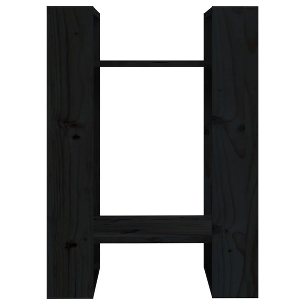 vidaXL Bibliothèque/Séparateur de pièce noir 41x35x57 cm Bois de pin massif