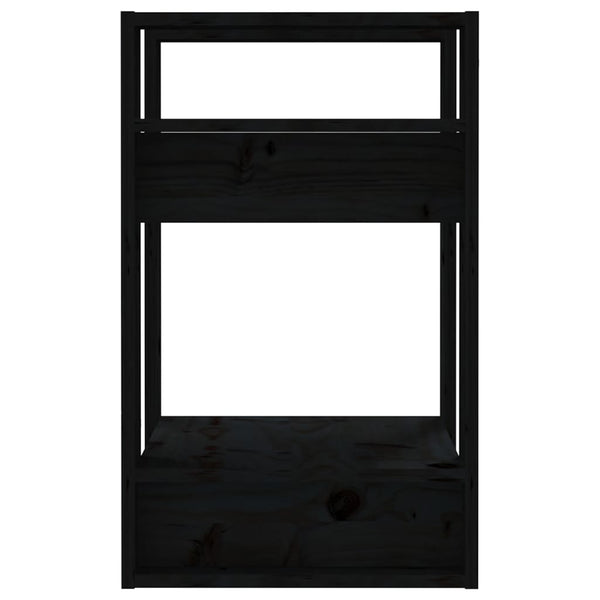 vidaXL Bibliothèque/Séparateur de pièce noir 41x35x57 cm Bois de pin massif