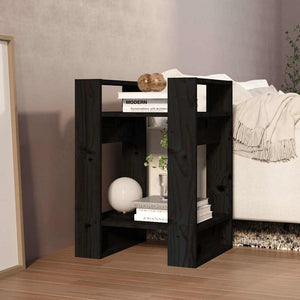 vidaXL Bibliothèque/Séparateur de pièce noir 41x35x57 cm Bois de pin massif