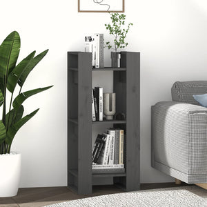 Graues Kiefer Massivholz Bücherregal Raumteiler