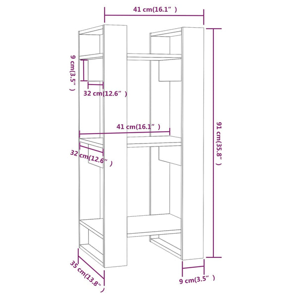 Bücherregal Honigbraun Massivholz 91cm