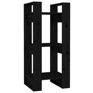 vidaXL Bibliothèque/Séparateur de pièce Noir 41x35x91 cm Bois de pin massif