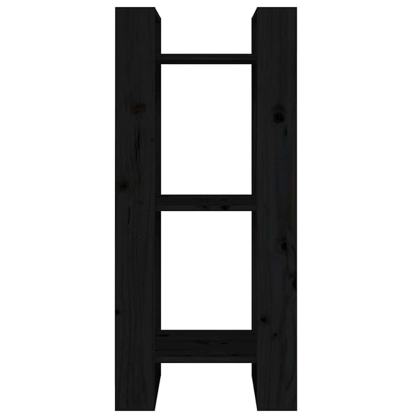 vidaXL Bibliothèque/Séparateur de pièce Noir 41x35x91 cm Bois de pin massif