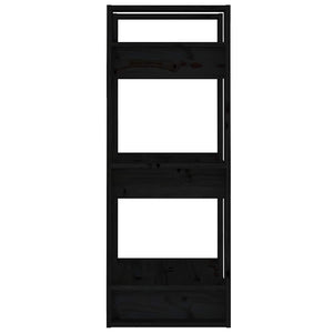 vidaXL Bibliothèque/Séparateur de pièce Noir 41x35x91 cm Bois de pin massif