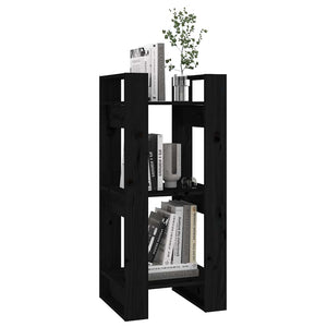 vidaXL Bibliothèque/Séparateur de pièce Noir 41x35x91 cm Bois de pin massif