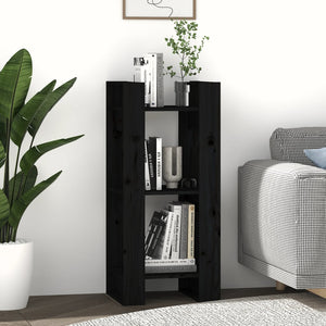 vidaXL Bibliothèque/Séparateur de pièce Noir 41x35x91 cm Bois de pin massif