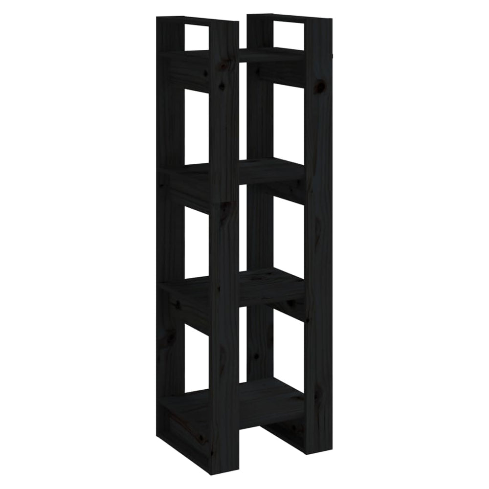 vidaXL Bibliothèque/Séparateur de pièce noir 41x35x125 cm pin massif