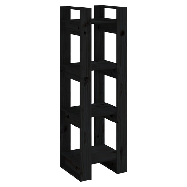 Schwarzes Kiefer Bücherregal / Raumteiler