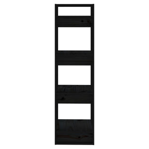 Schwarzes Kiefer Bücherregal / Raumteiler