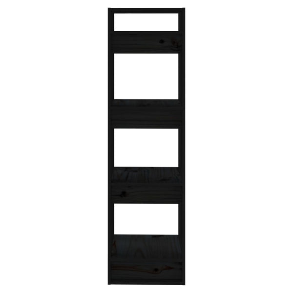 Schwarzes Kiefer Bücherregal / Raumteiler