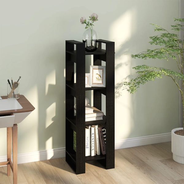 Schwarzes Kiefer Bücherregal / Raumteiler