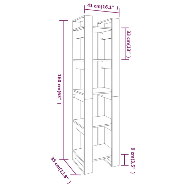 Massivholz Bücherregal Raumteiler Kiefer 160cm