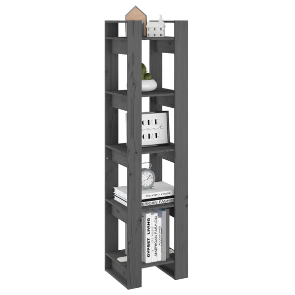 Graues Kiefer Massivholz Bücherregal 41x35x160 cm
