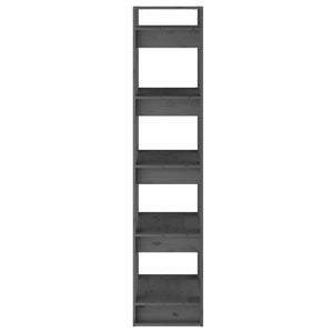 Graues Kiefer Massivholz Bücherregal 41x35x160 cm