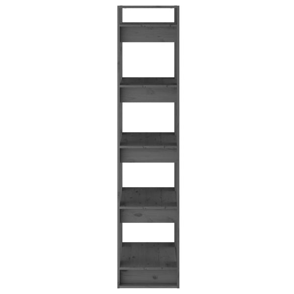 Graues Kiefer Massivholz Bücherregal 41x35x160 cm