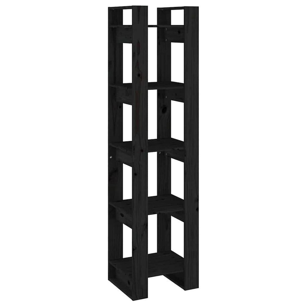 vidaXL Bibliothèque/Séparateur de pièce Noir 41x35x160 cm Bois de pin massif