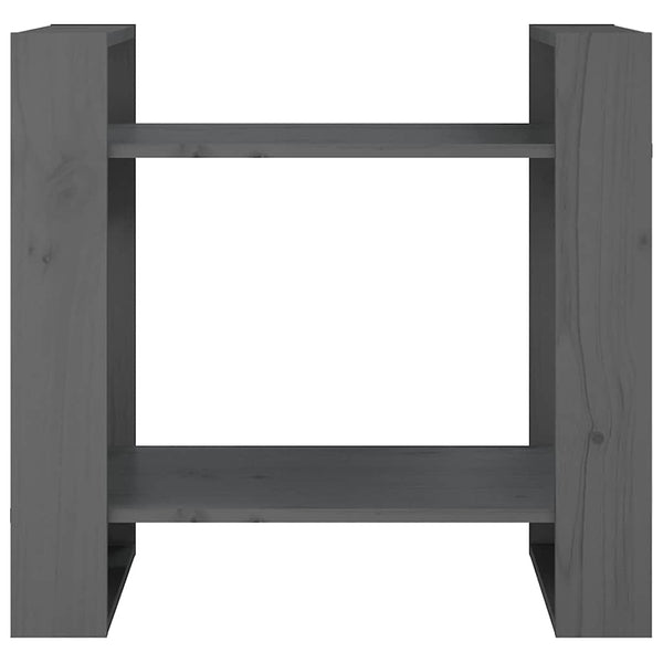 Graues Kiefer Bücherregal / Raumteiler 60cm