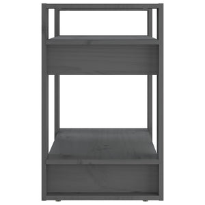 Graues Kiefer Bücherregal / Raumteiler 60cm