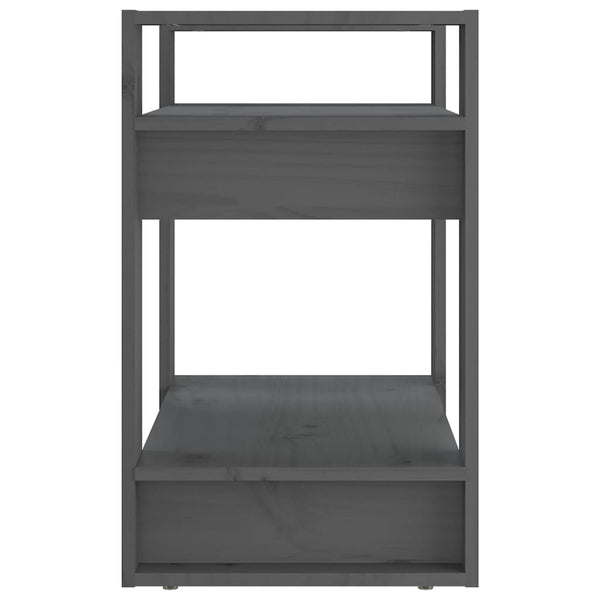 Graues Kiefer Bücherregal / Raumteiler 60cm