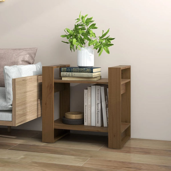 Bücherregal Raumteiler Honigbraun Massivholz