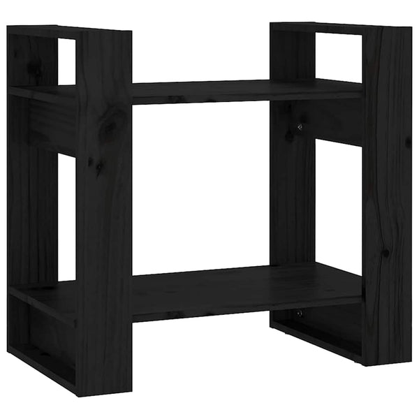 vidaXL Étagère/Séparateur de pièce Noir 60x35x57 cm Bois de pin massif