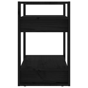 vidaXL Étagère/Séparateur de pièce Noir 60x35x57 cm Bois de pin massif