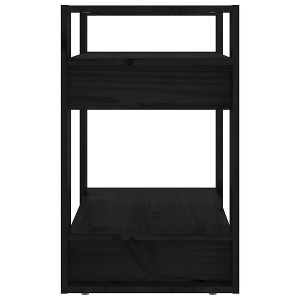 vidaXL Étagère/Séparateur de pièce Noir 60x35x57 cm Bois de pin massif