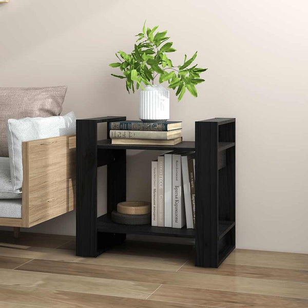 vidaXL Étagère/Séparateur de pièce Noir 60x35x57 cm Bois de pin massif