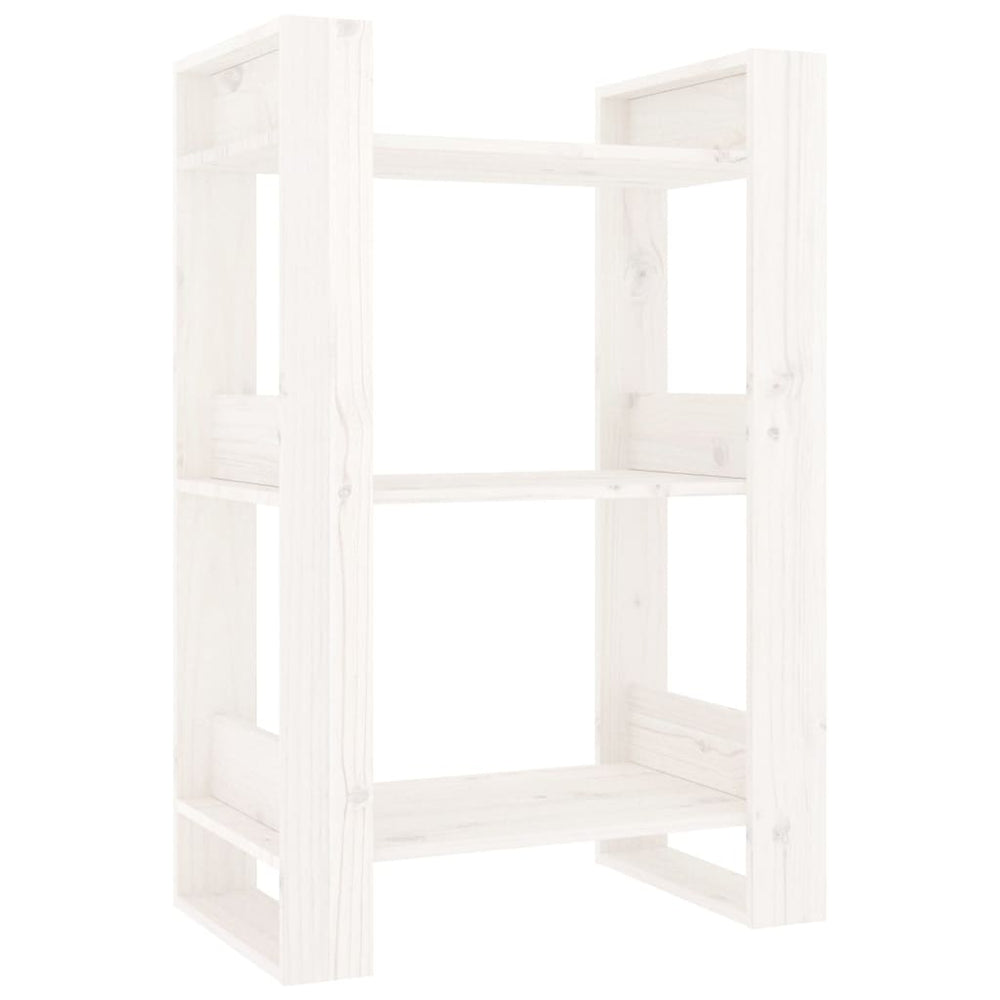 vidaXL Bibliothèque/Séparateur de pièce Blanc 60x35x91 cm Bois de pin massif