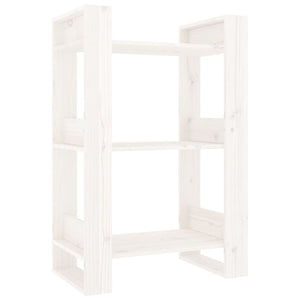 Weißes Bücherregal Raumteiler Kiefer Massivholz 60x91 cm