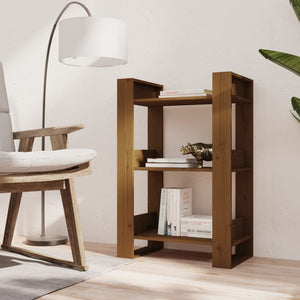 Bücherregal Raumteiler Honigbraun Massivholz