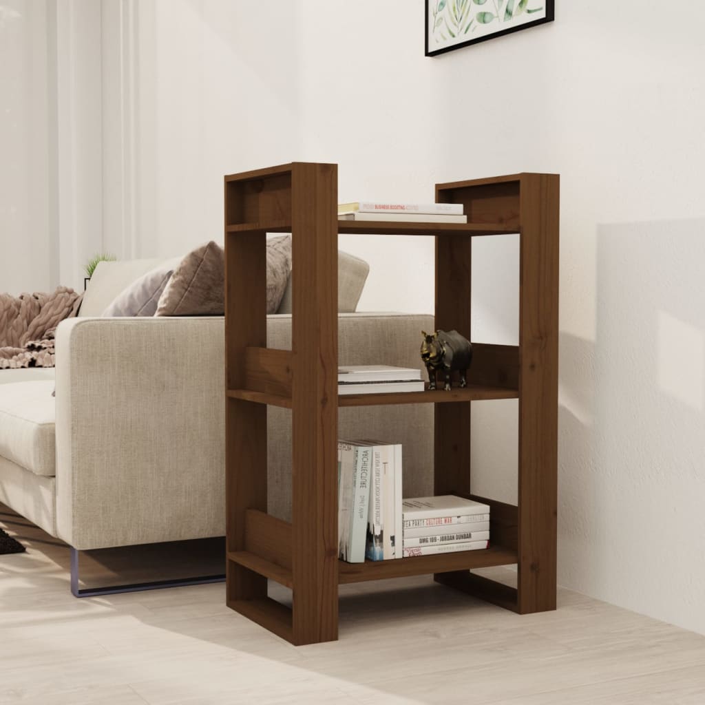 Bücherregal Raumteiler Honigbraun Massivholz