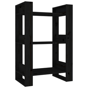 vidaXL Bibliothèque/Séparateur de pièce Noir 60x35x91 cm Bois de pin massif