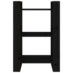 vidaXL Bibliothèque/Séparateur de pièce Noir 60x35x91 cm Bois de pin massif