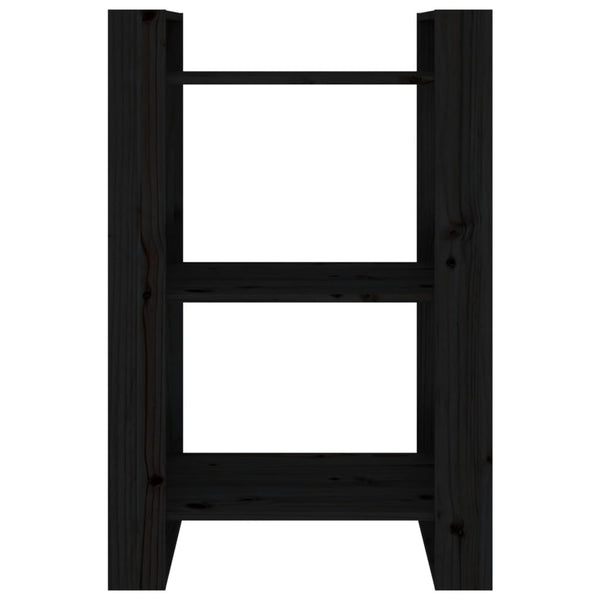 vidaXL Bibliothèque/Séparateur de pièce Noir 60x35x91 cm Bois de pin massif