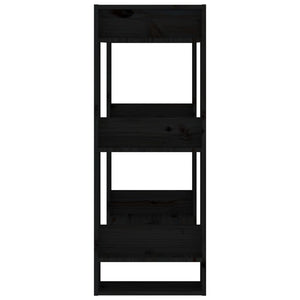 vidaXL Bibliothèque/Séparateur de pièce Noir 60x35x91 cm Bois de pin massif