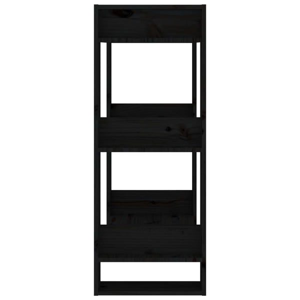 vidaXL Bibliothèque/Séparateur de pièce Noir 60x35x91 cm Bois de pin massif