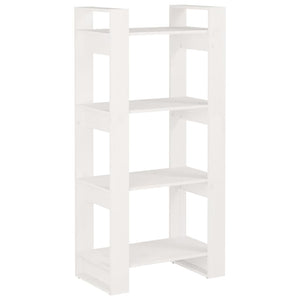 Bücherregal Raumteiler Weiß Massivholz 60x125cm
