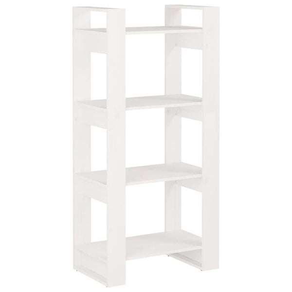 Bücherregal Raumteiler Weiß Massivholz 60x125cm