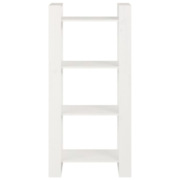 Bücherregal Raumteiler Weiß Massivholz 60x125cm